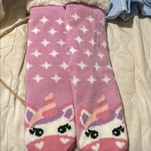 Cozy Casual Pink and White Star Pattern Socks